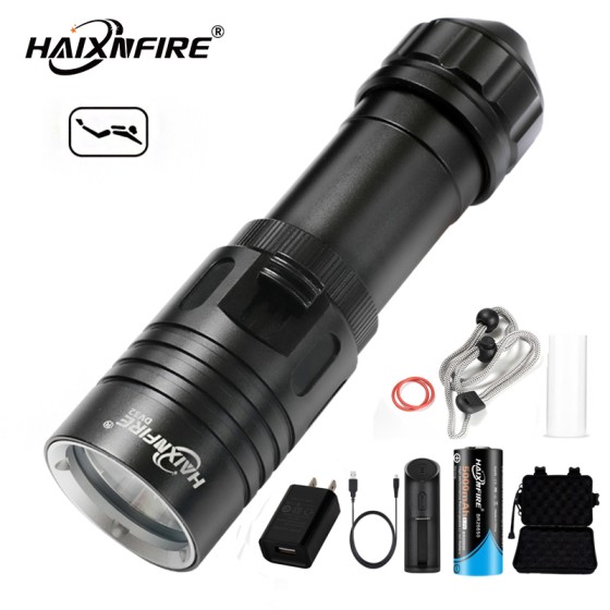 Haixnfire DV32 scuba diving flashlight waterproof light diving torch underwater light